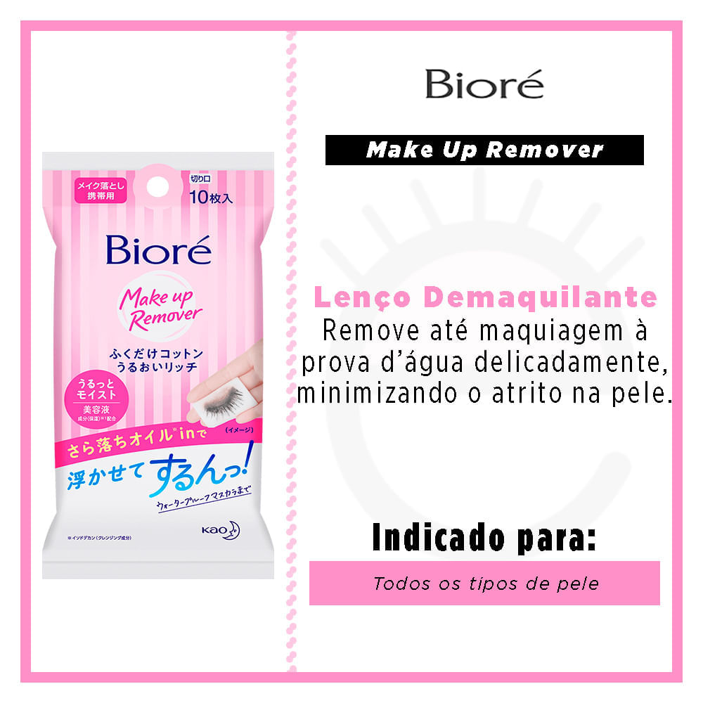 Lenço Demaquilante Facial Bioré - Make Up Remover 10Un