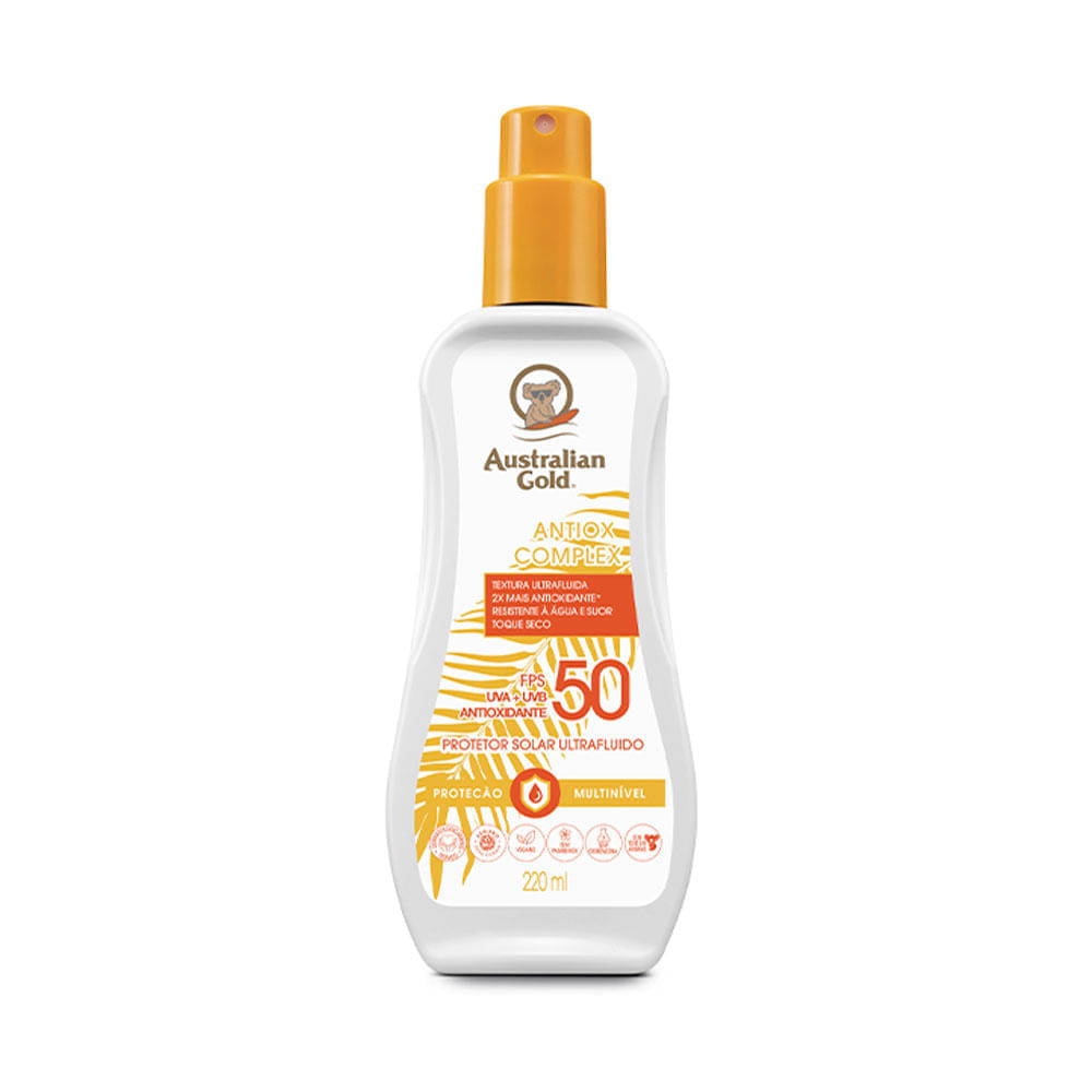 Protetor Solar Corporal Australian Gold Antiox Complex Ultra Fluido Fps 50 220ml