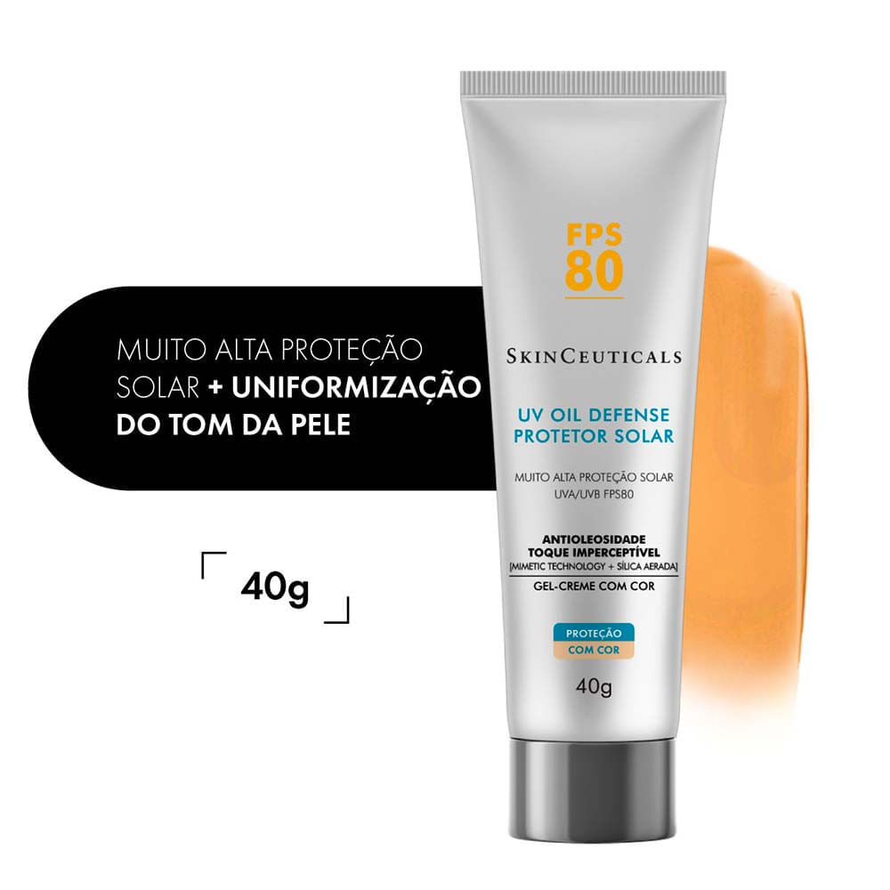 Protetor Solar Skinceuticals - UV Oil Defense FPS 80 Tinted Universal