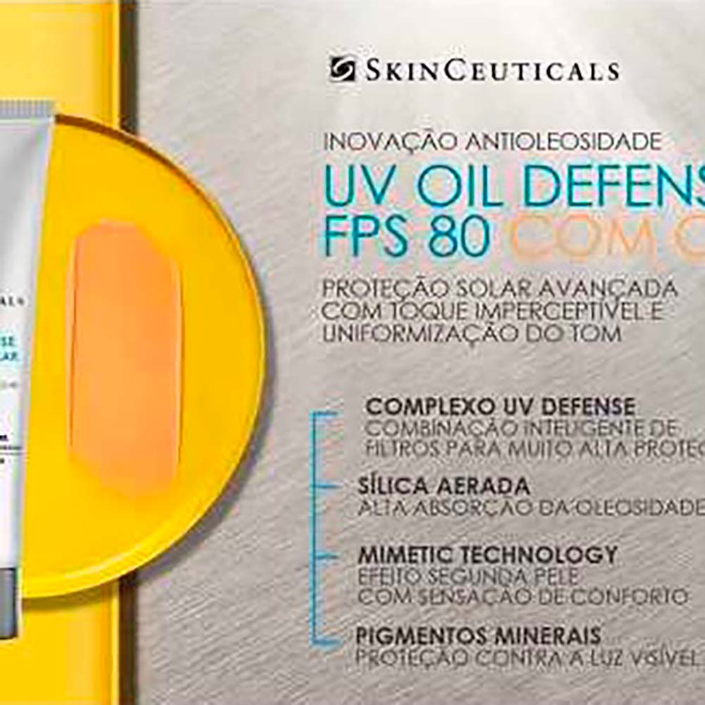 Protetor Solar Skinceuticals - UV Oil Defense FPS 80 Tinted Universal