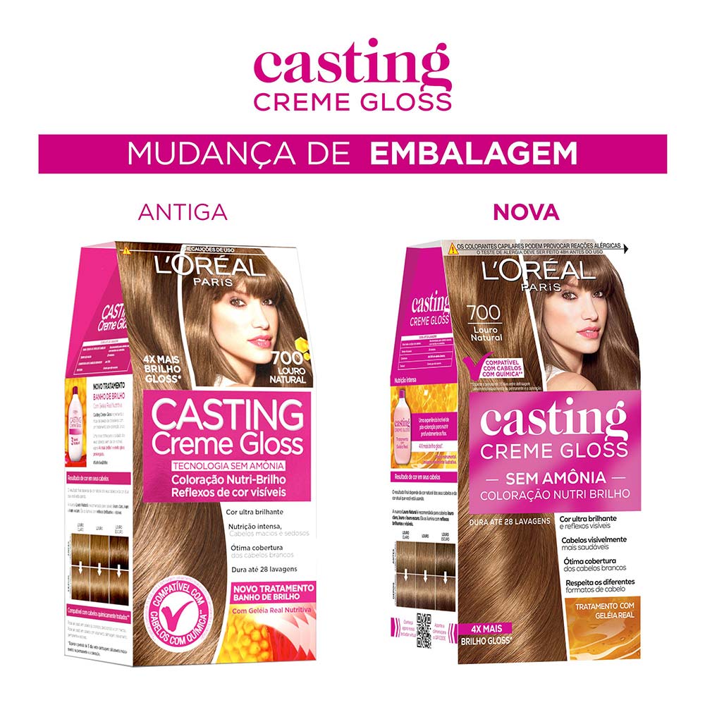Coloração Casting Creme Gloss L'Oréal Paris 700 Louro Natural
