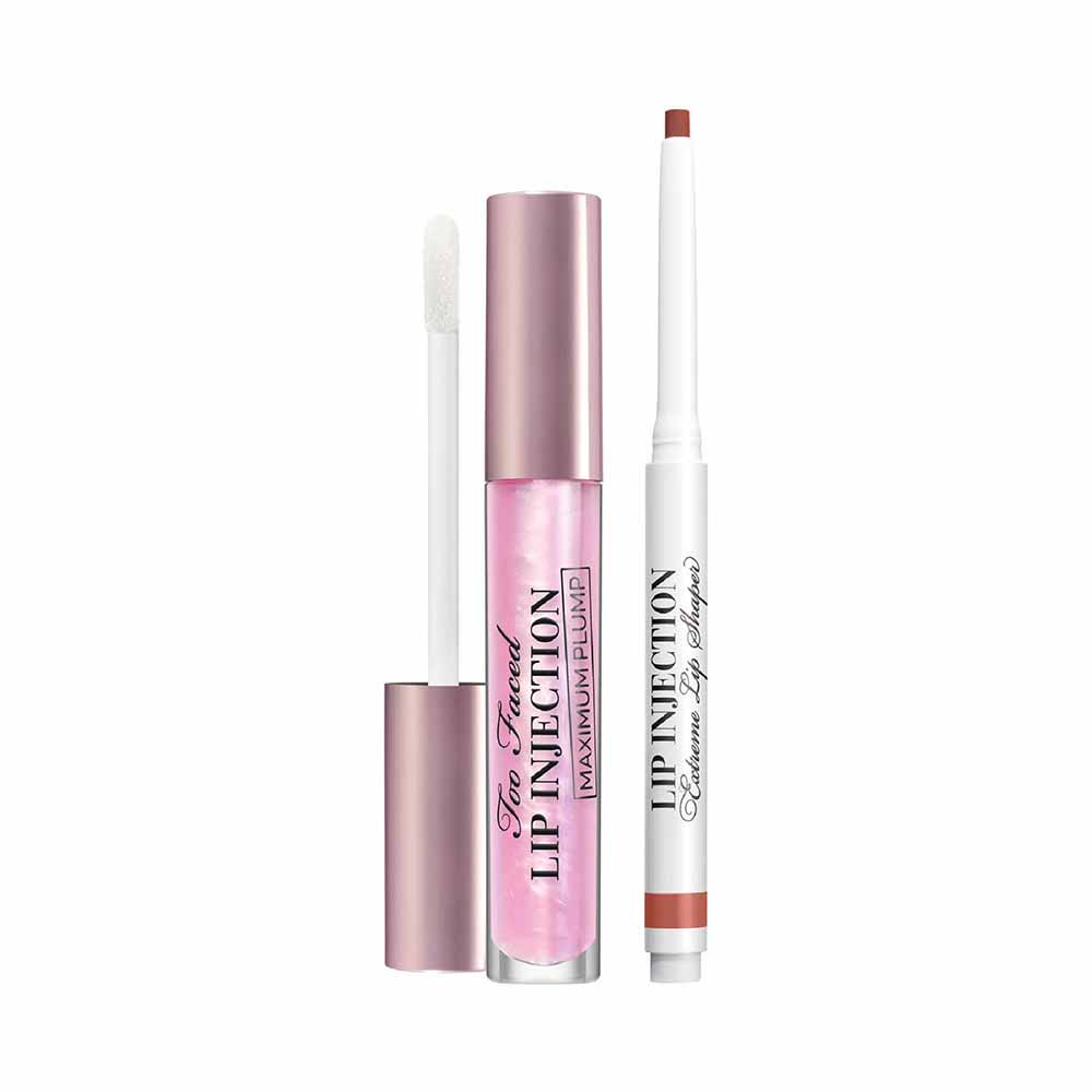 Too Faced Lip Injection Kit de Natal - Lápis + Gloss Labial Kit