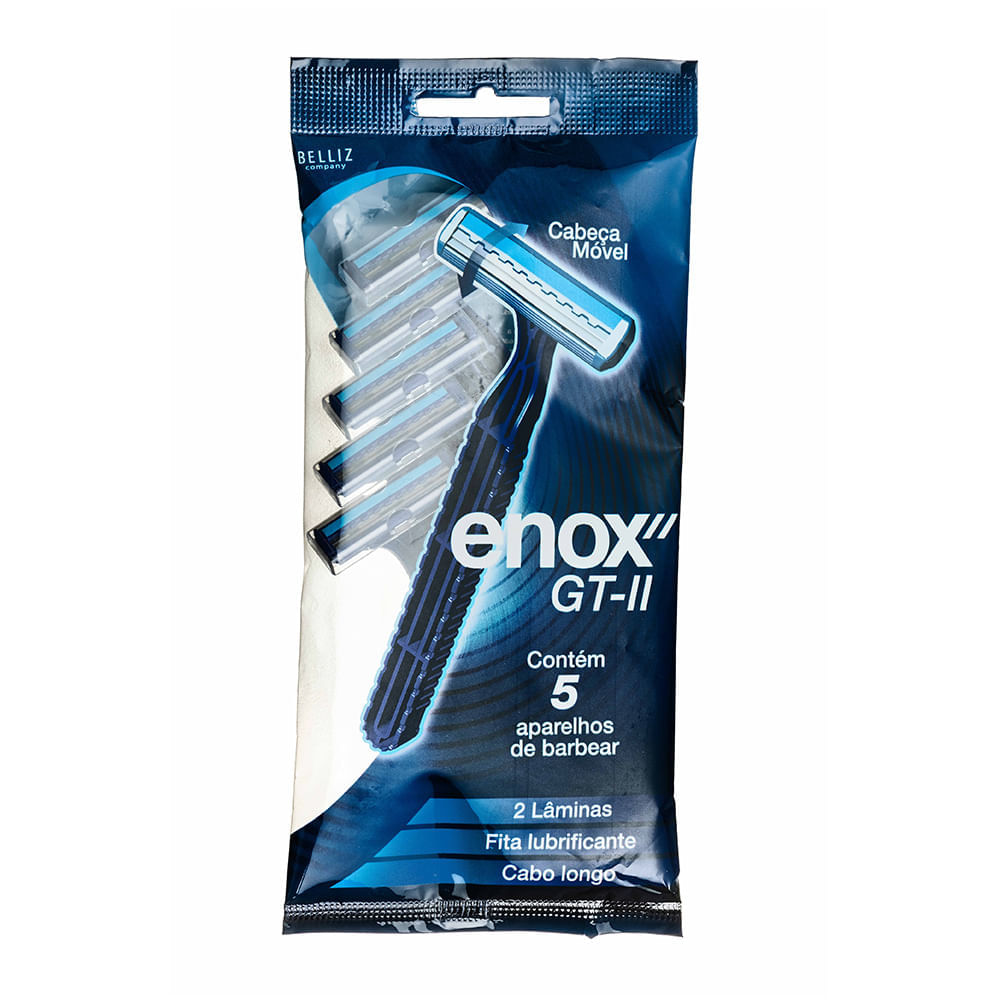 Aparelho de Barbear Descartável Enox - Enox GT2 Para Homens 5Un