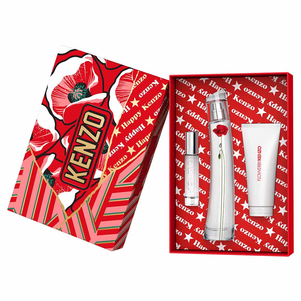 Kenzo Flower By Kenzo La Recolte Parisienne Coffret Perfume Feminino + Travel Size + Loção Corporal Kit