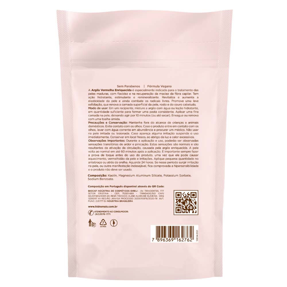 Argila em Pó Hidramais Vermelha 150g