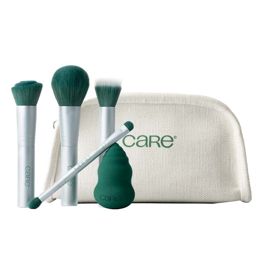 Care Natural Beauty Kit Com 4 Pinceis + Esponja Kit