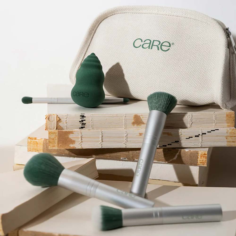 Care Natural Beauty Kit com 4 Pinceis + Esponja Kit