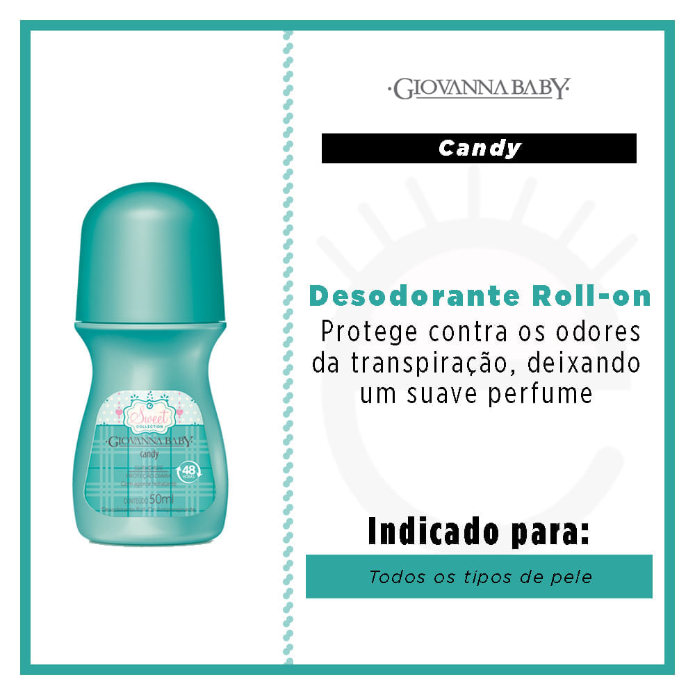 Desodorante Roll-On Giovanny Baby Feminino  - Candy 50ml