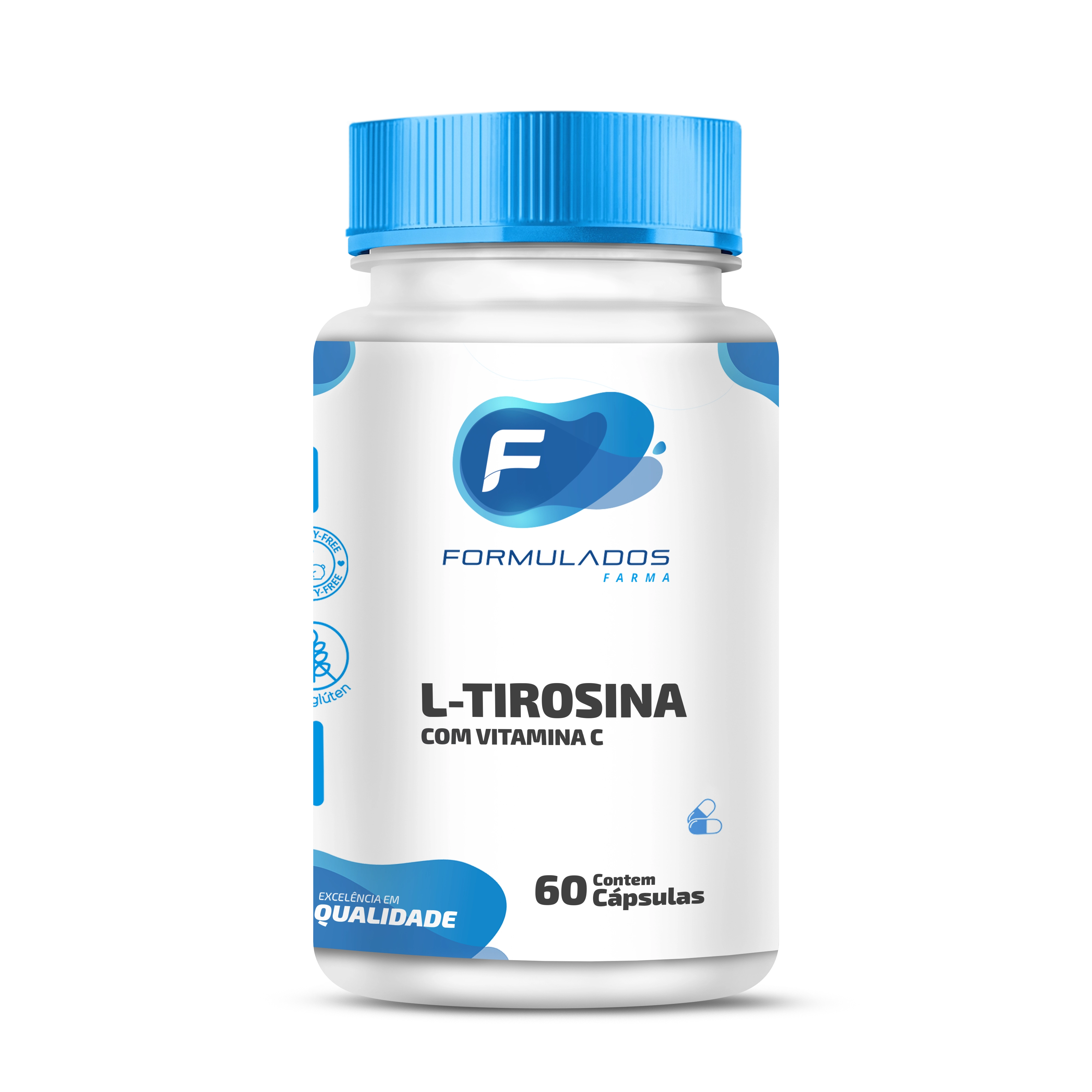L Tirosina 150mg + Vitamina C 200mg - 60 Cápsulas