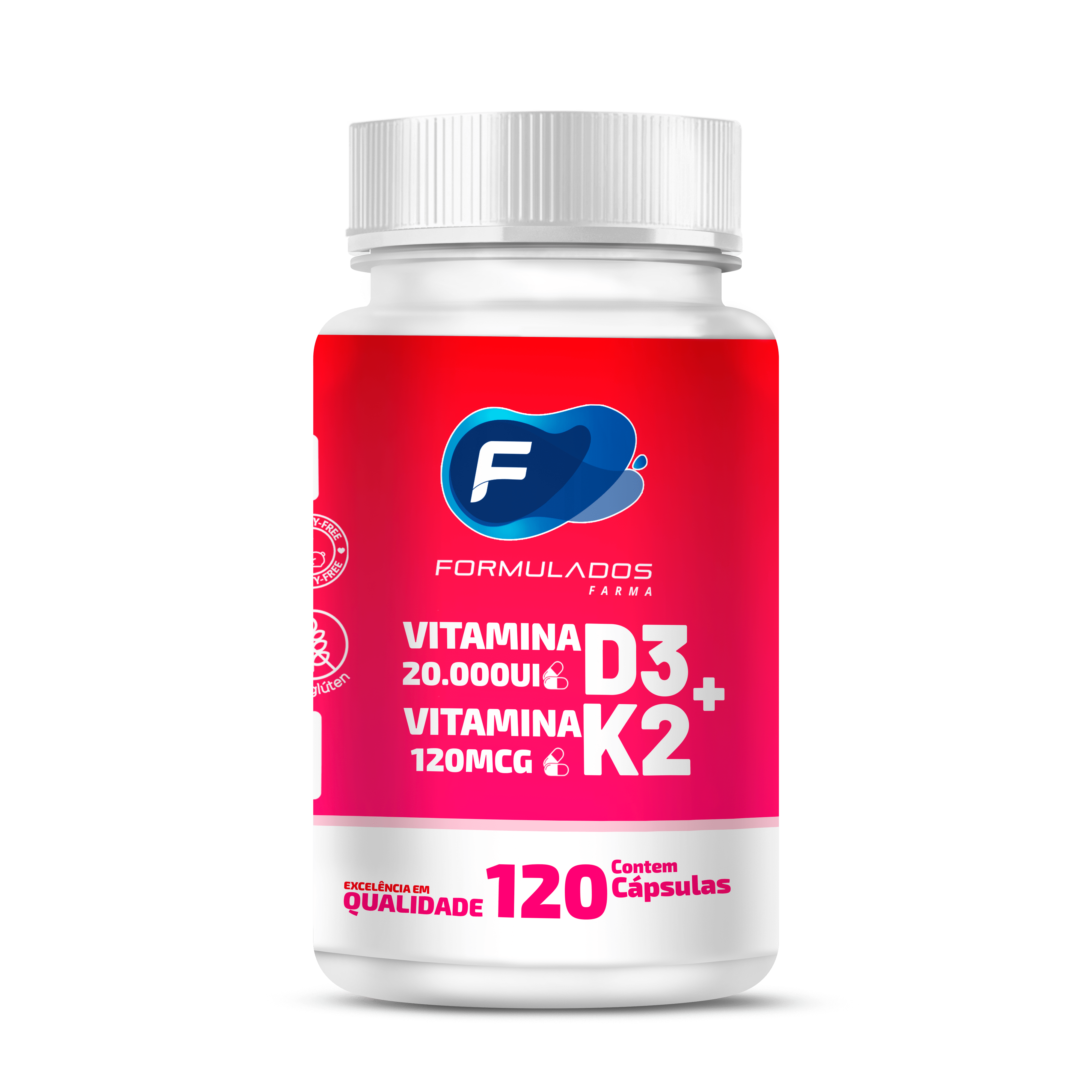 Vitamina D3 20.000ui + K2 mk7 120mcg 120 cápsulas