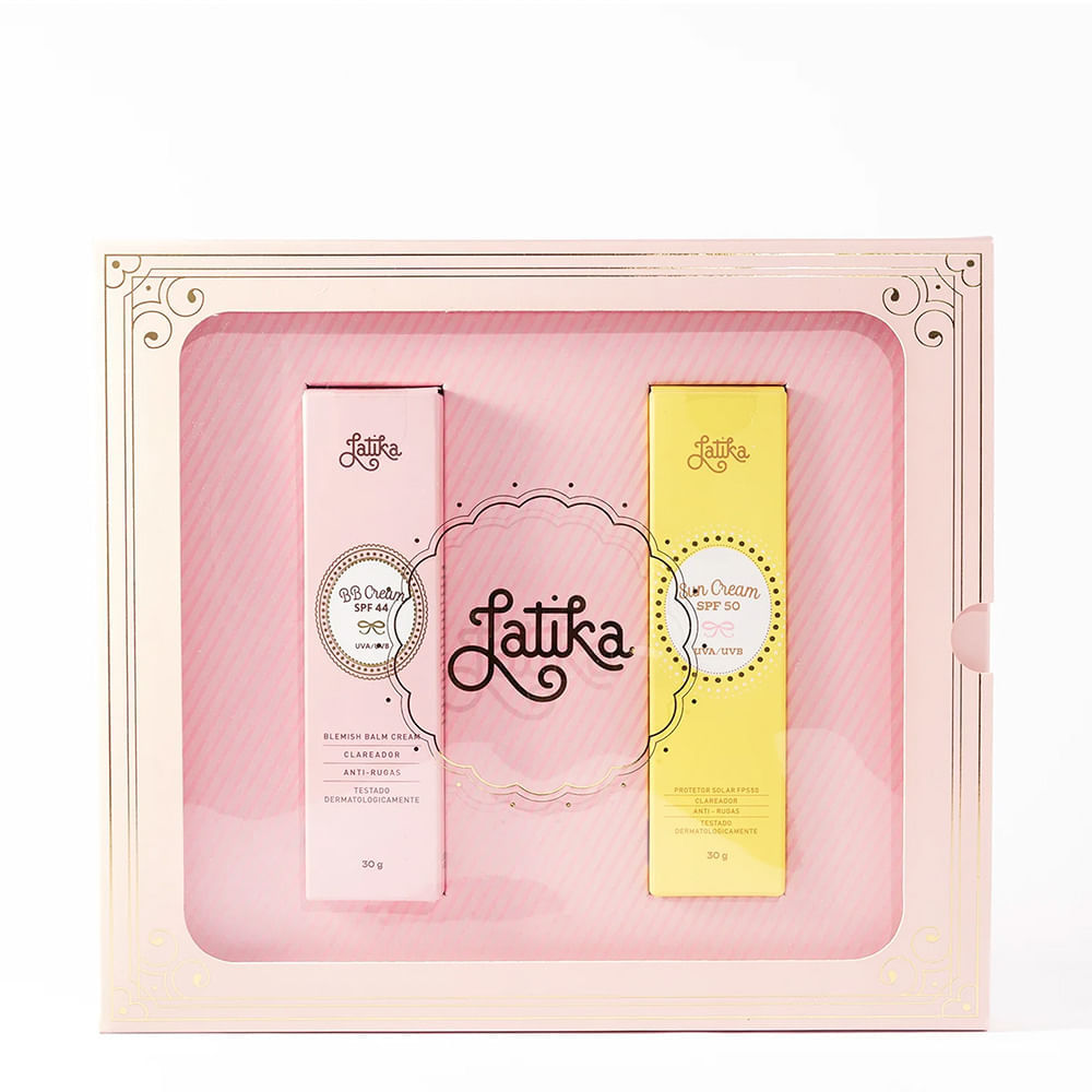 Kit Latika Dream Box 2 em 1 Bege Claro - BB Cream 30g e Sun Cream  30g