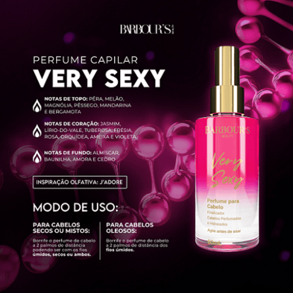 Perfume Capilar Barbour's Beauty Very Sexy 60ml