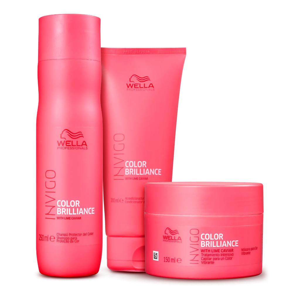 Kit Shampoo Condicionador e Máscara Wella Invigo Color Brilliance