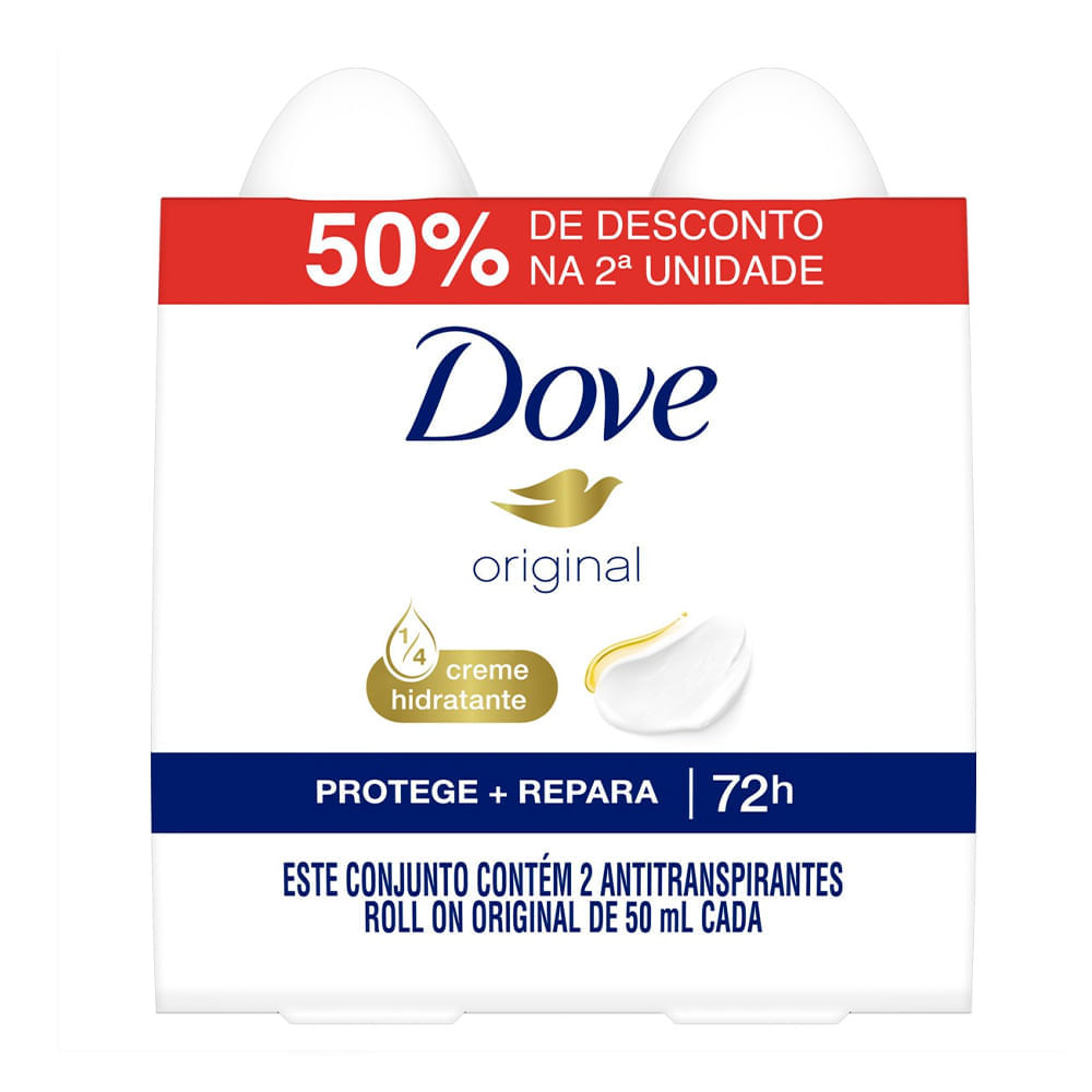 Kit Desodorante Roll On Dove Invisible 50ml - 2 Unidades