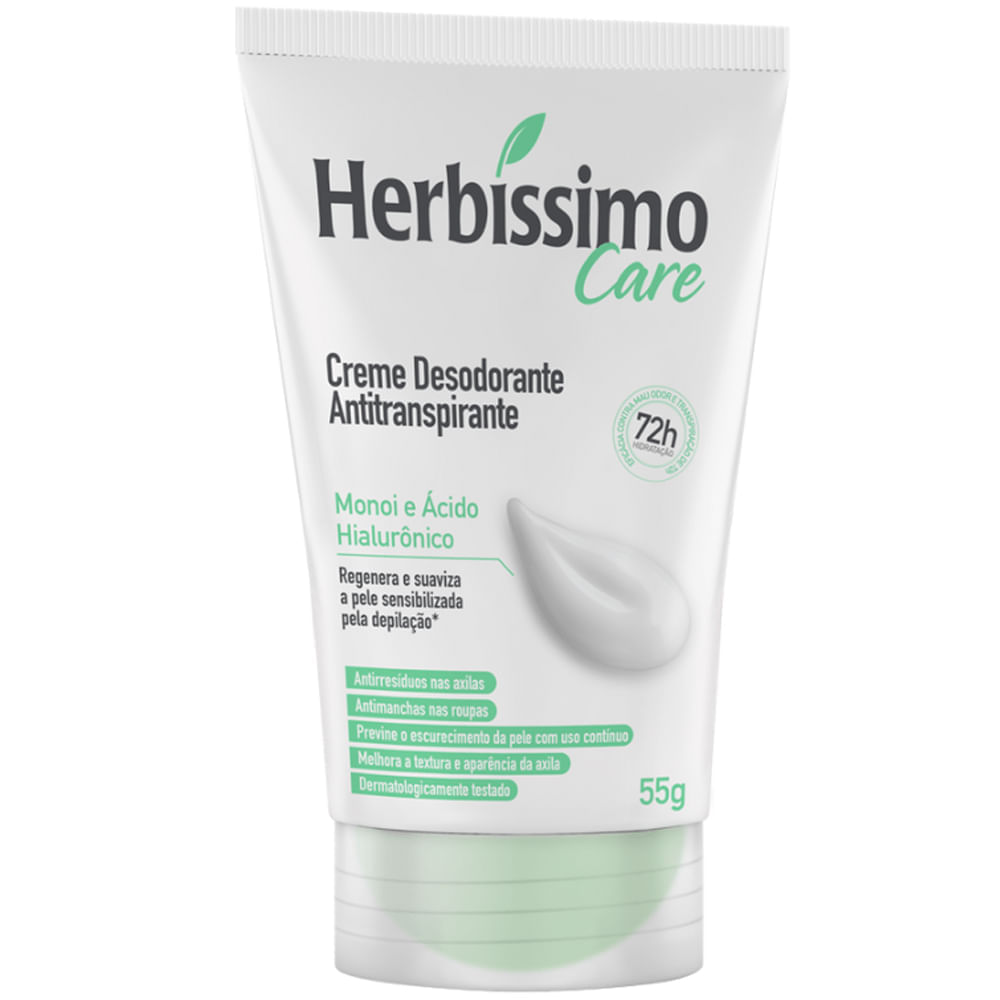 Desodorante Creme Herbíssimo Care Monoi e Ácido Hialurônico 55g