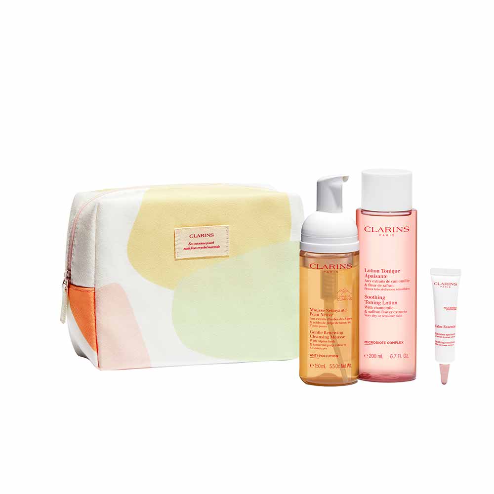 Kit Clarins Cleansers And Toning Mousse de Limpeza + Tônico Facial Calmante + Emulsão Facial