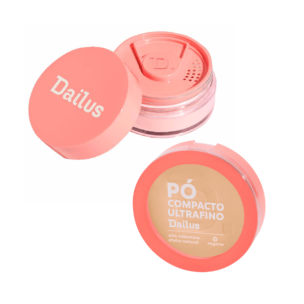 Kit Dailus Pó Solto Facial Rosa + Pó Compacto Facial D2 Claro