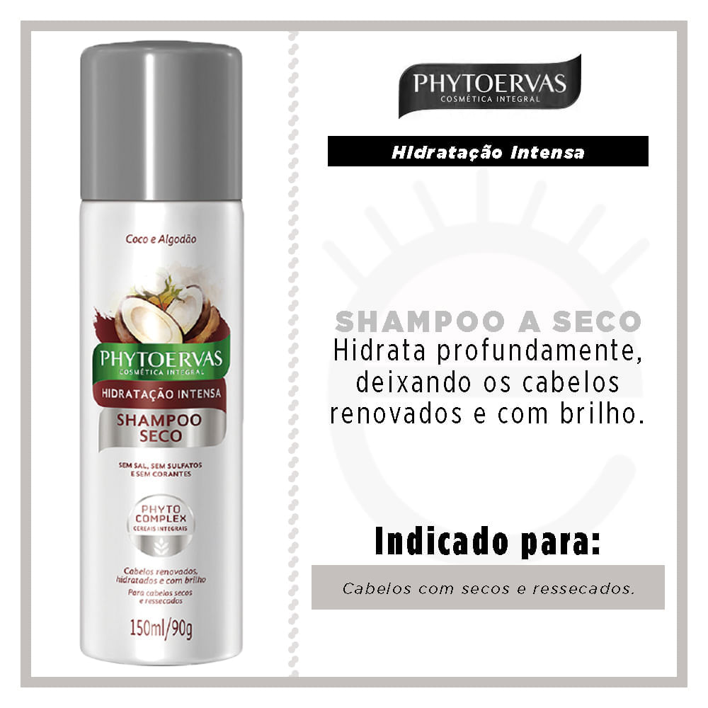 Shampoo à Seco Phytoervas Hidratação Intensa 150ml