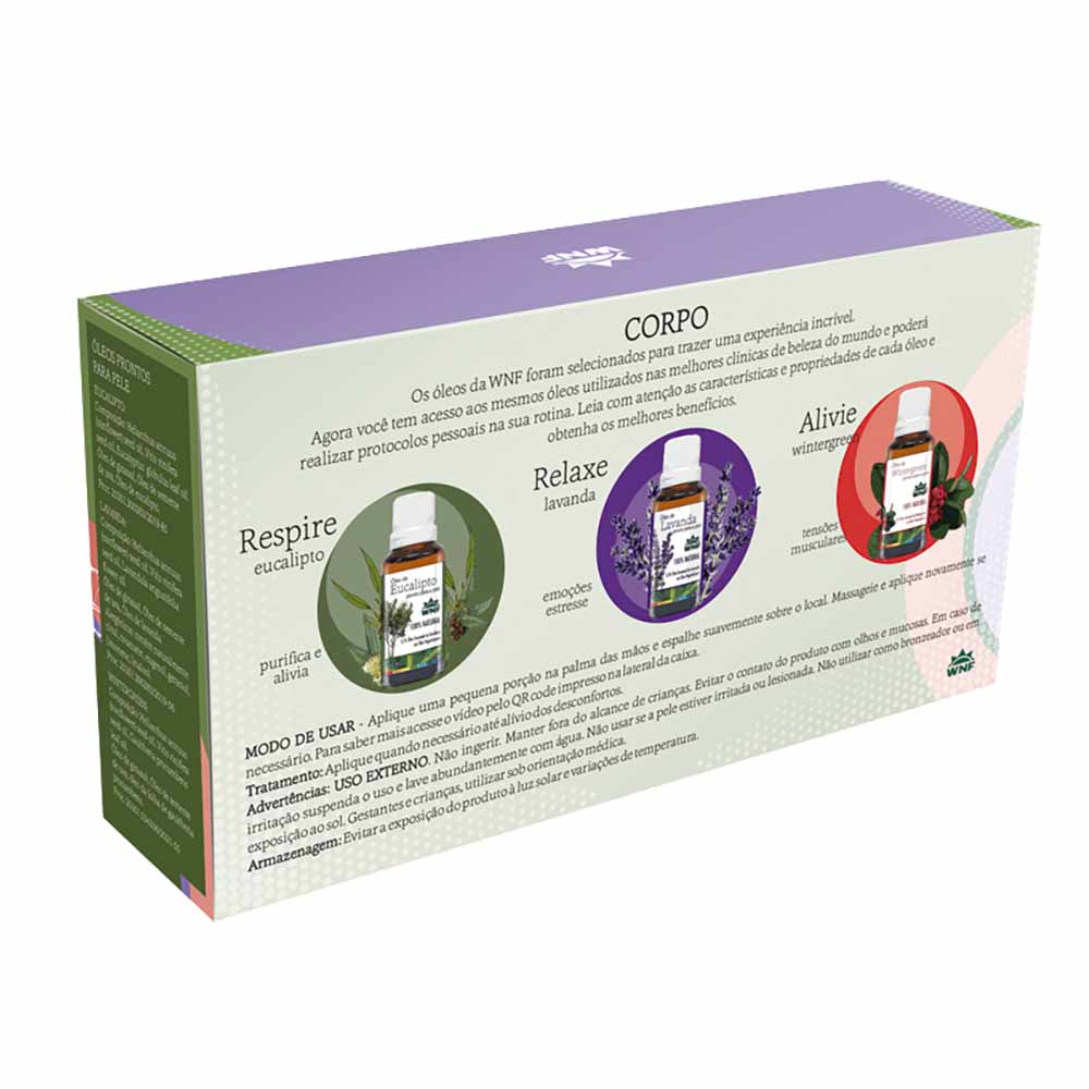 Kit Óleos Vegetais WNF Pronto Para o Corpo 3 Unidades 30ml