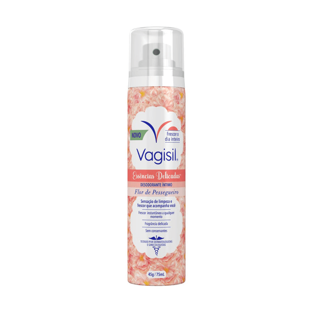 Desodorante Íntimo Em Spray Vagisil Flor De Pessegueiro 75ml