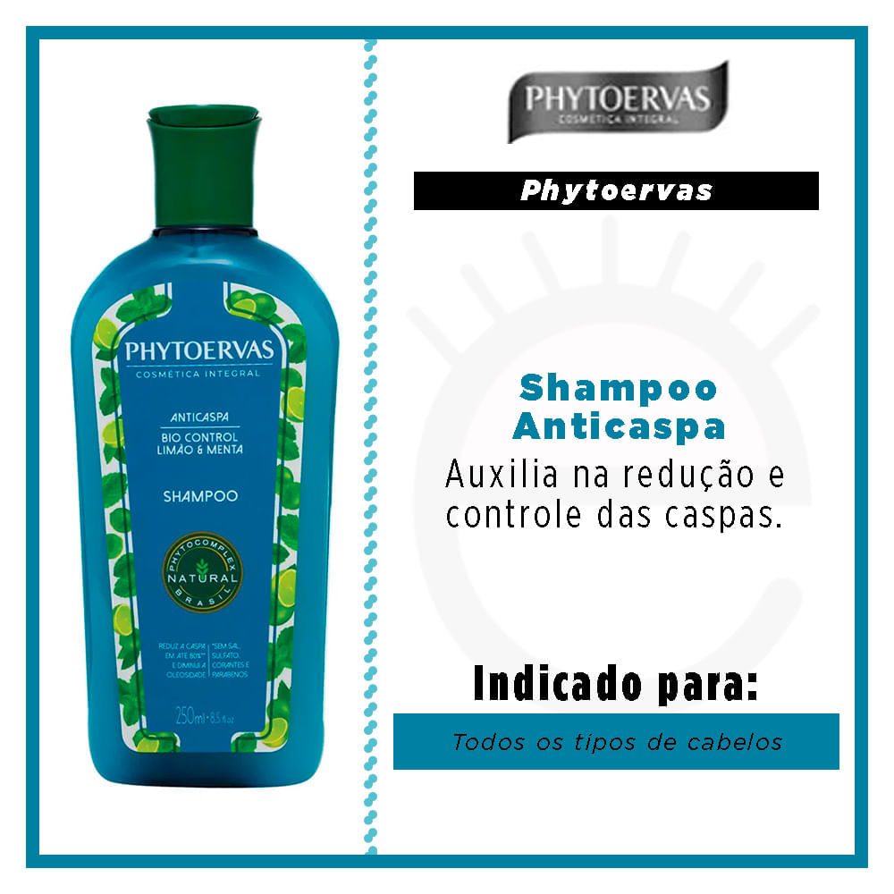 Shampoo Anticaspa Phytoervas Bio Control Limão e Menta 250ml