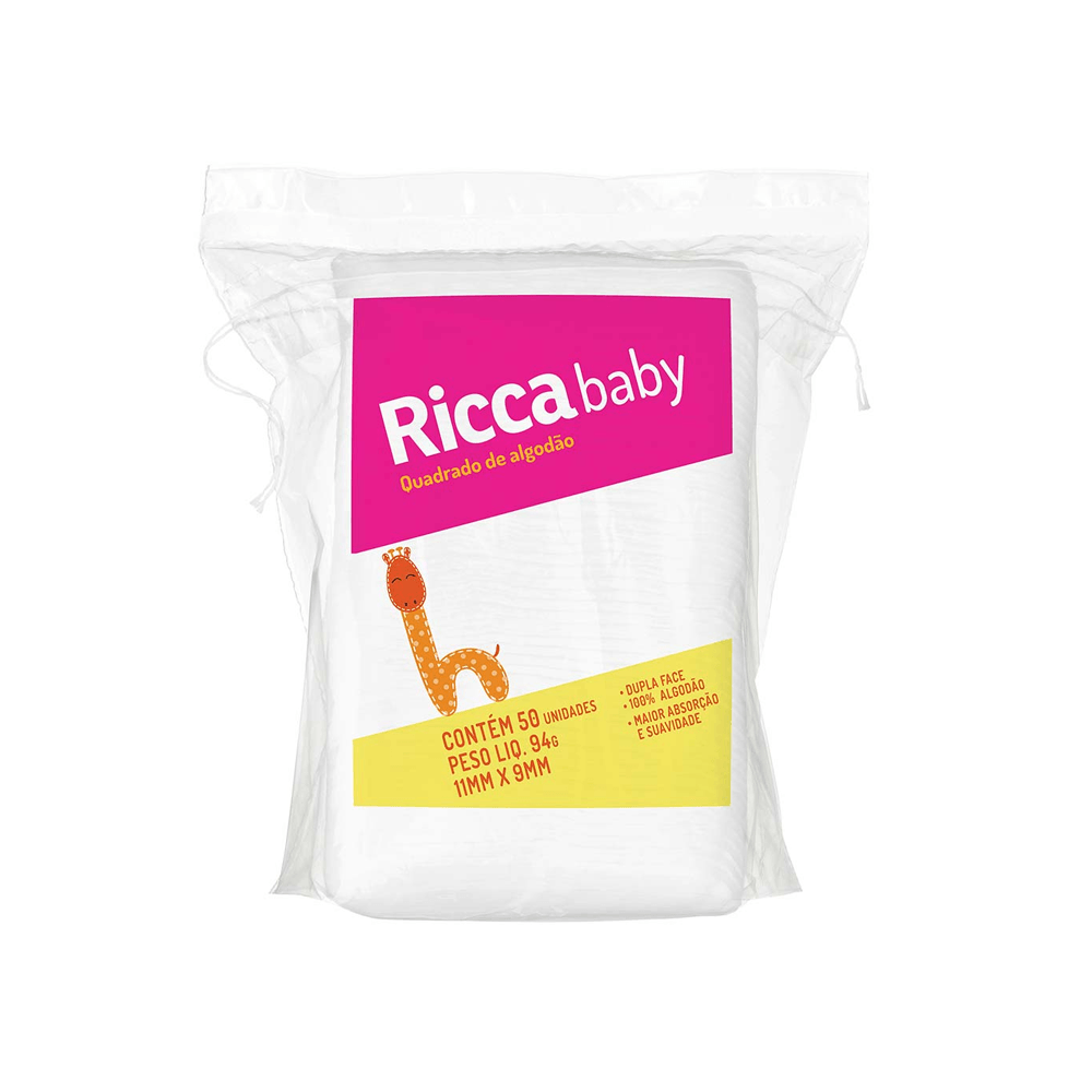 Quadrados De Algodão Ricca Baby 50 Unidades