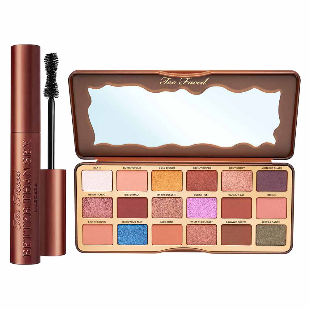 Too Faced Better Than Chocolate Kit Paleta de Sombras + Máscara De Cílios