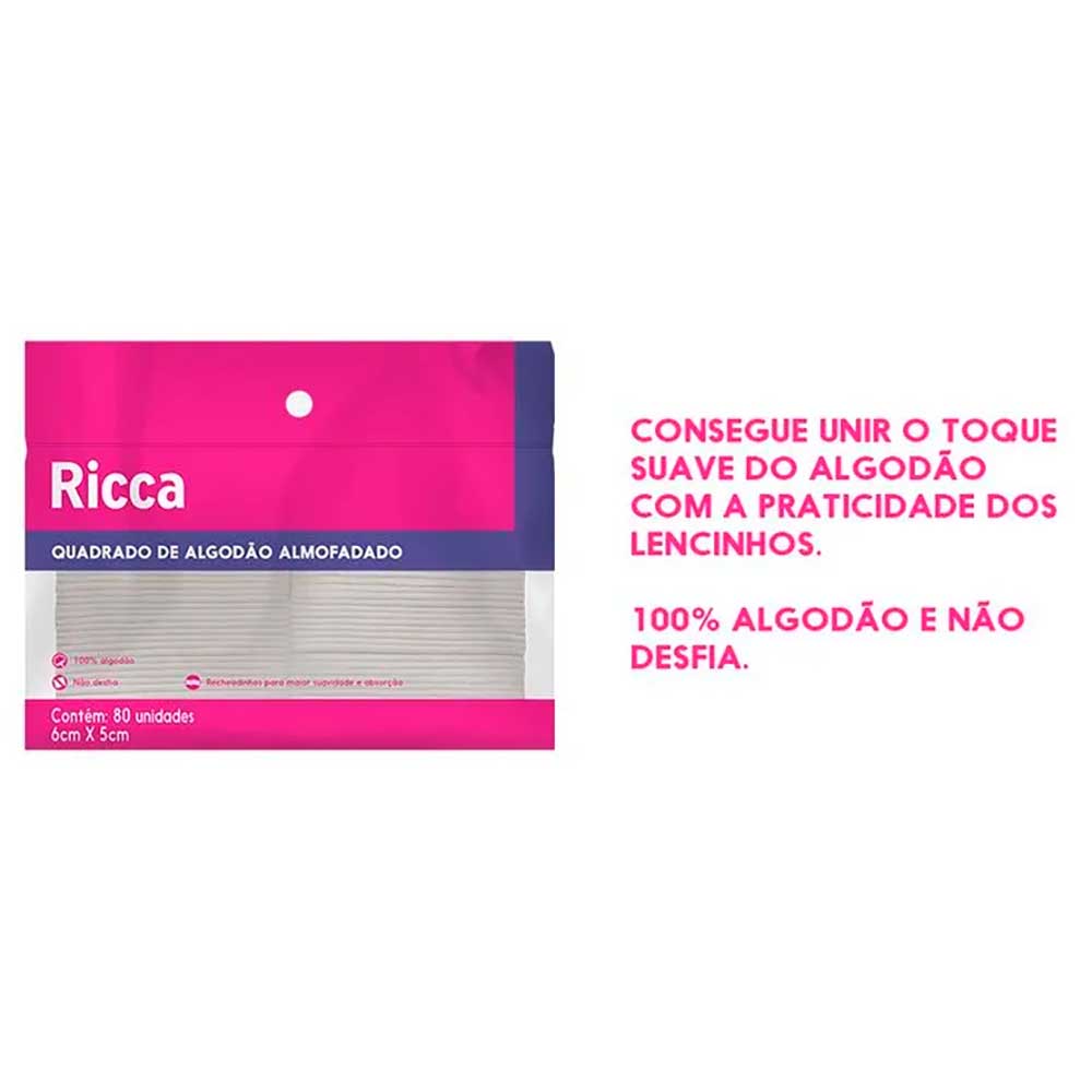 Quadradinho de Algodão 80un  Ricca