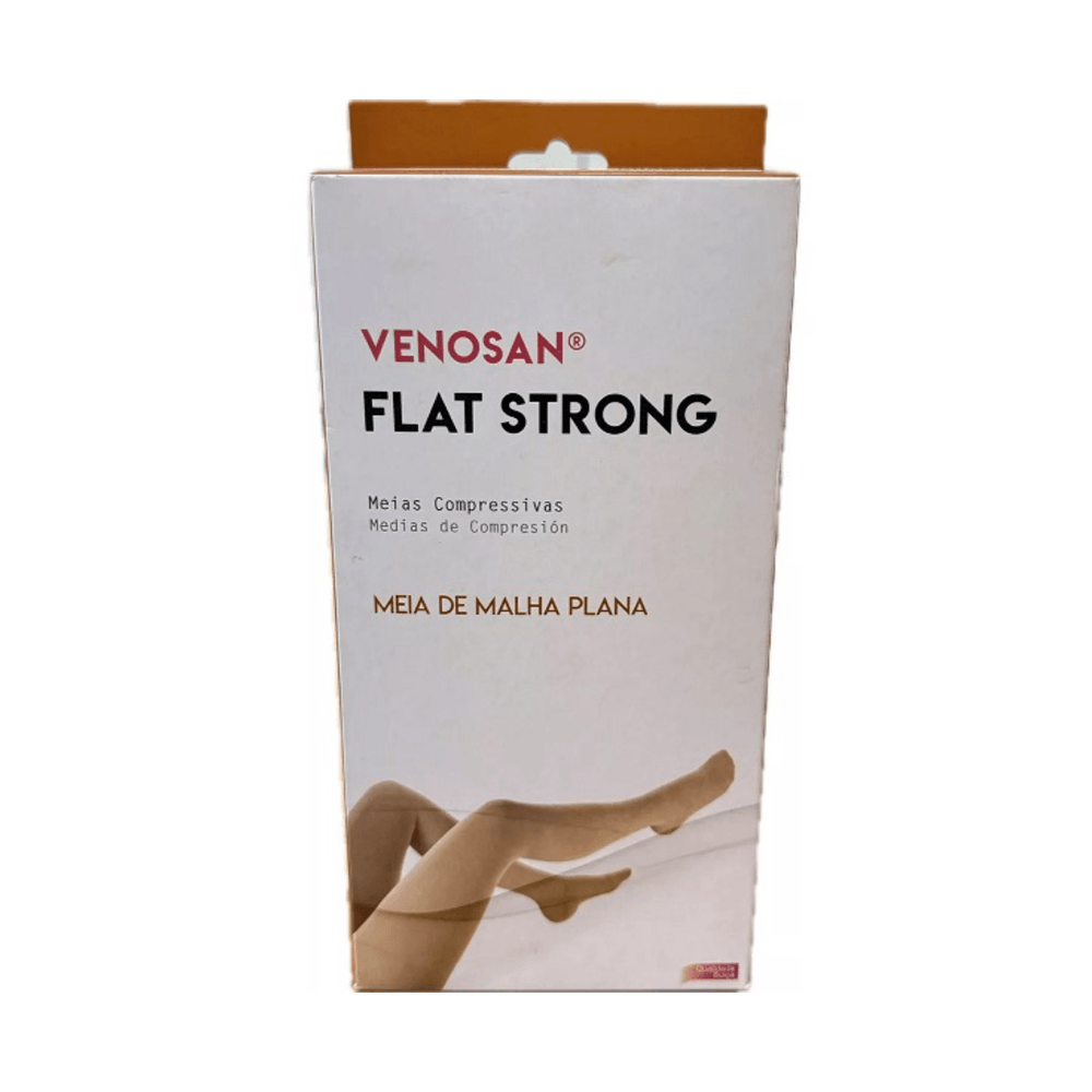 Meia 3/4 ALTA Compressão 30-40 Malha Plana FLAT STRONG Aberto Venosan