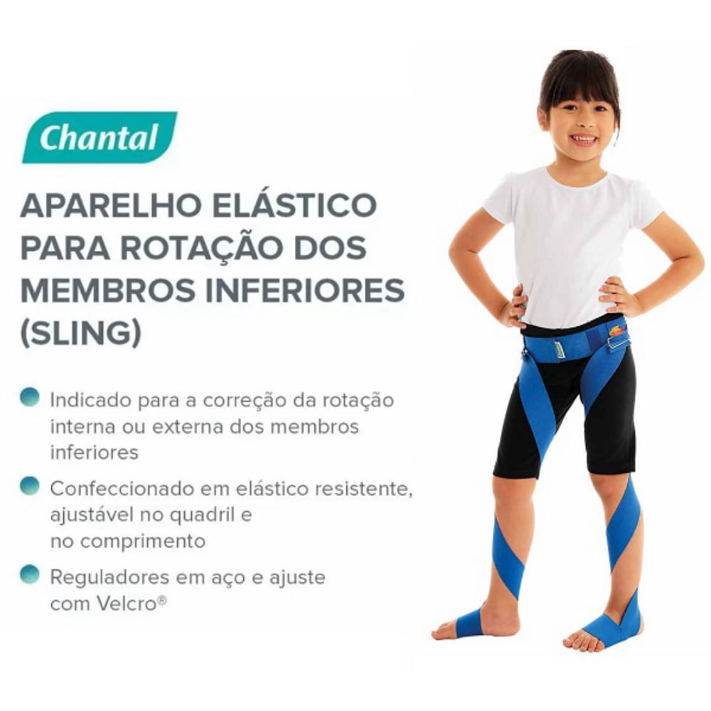 Aparelho Elastico Rotaçao Membros Inferiores SLING Chantal Azul