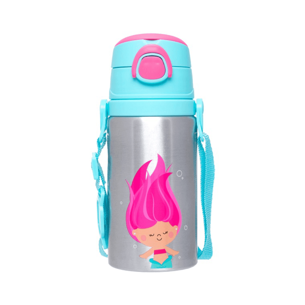 Garrafa de Aluminio Infantil Buba com Canudo Sereia