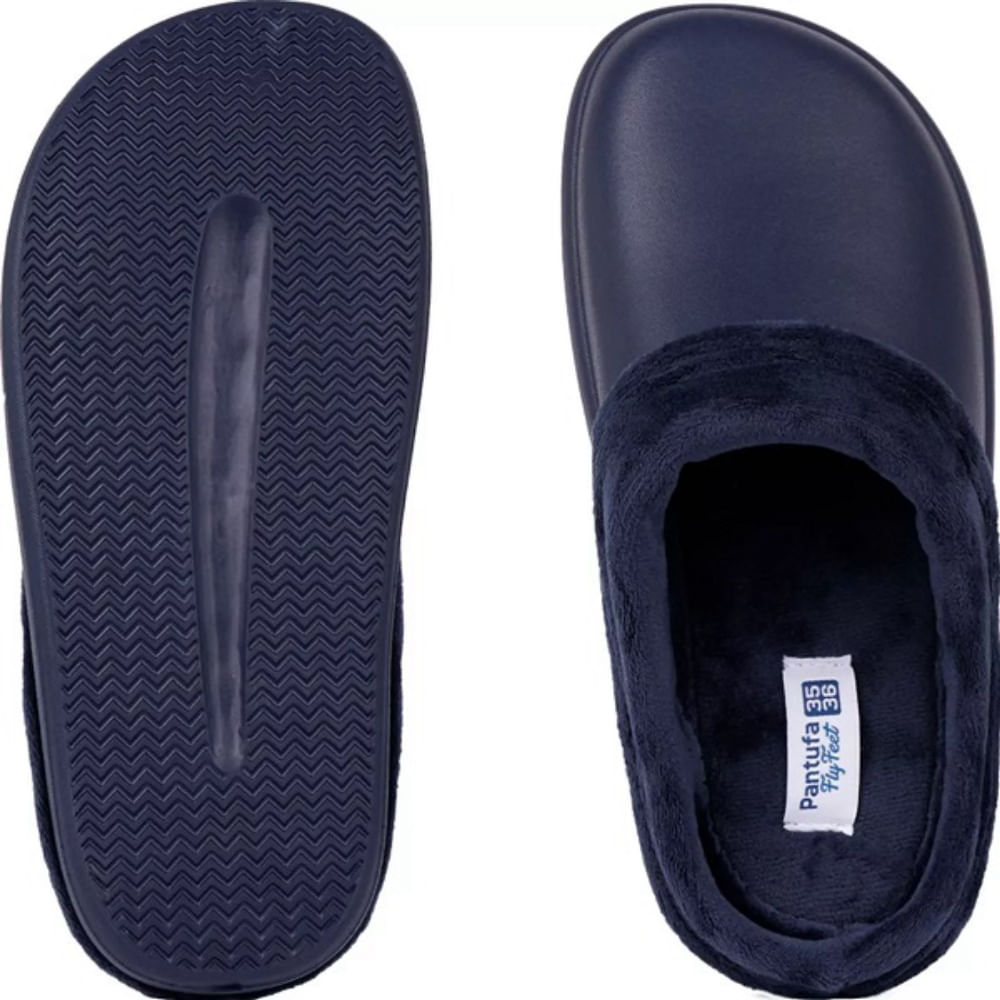 Pantufa Ortopedica FLY Feet Feminina e Masculina Forrada AC038 Azul Escuro