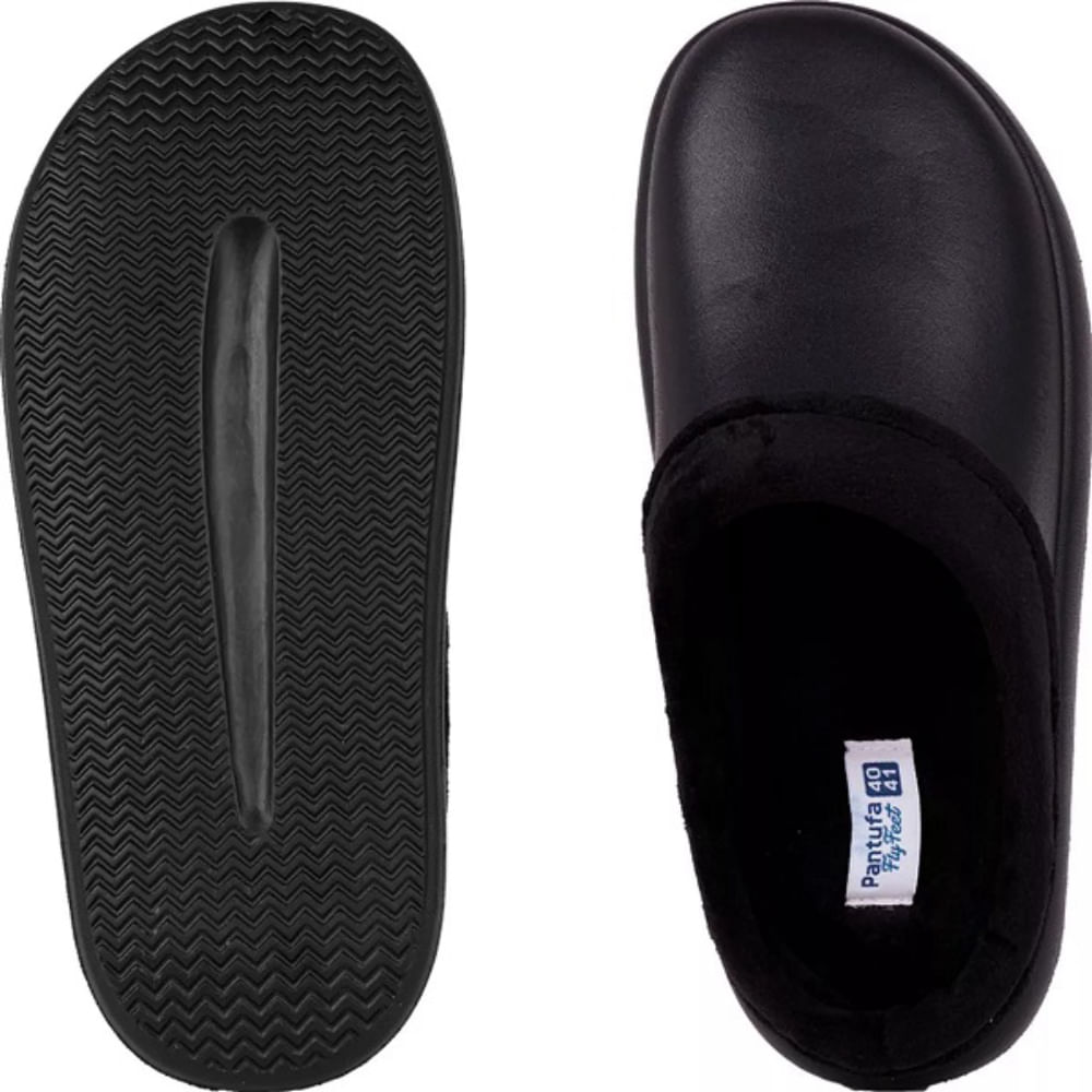 Pantufa Ortopedica FLY Feet Feminina e Masculina Forrada AC038 Preto