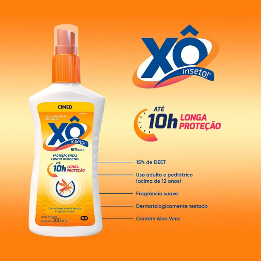 Repelente Spray Contra Dengue Cimed XÔ Inseto 200ml