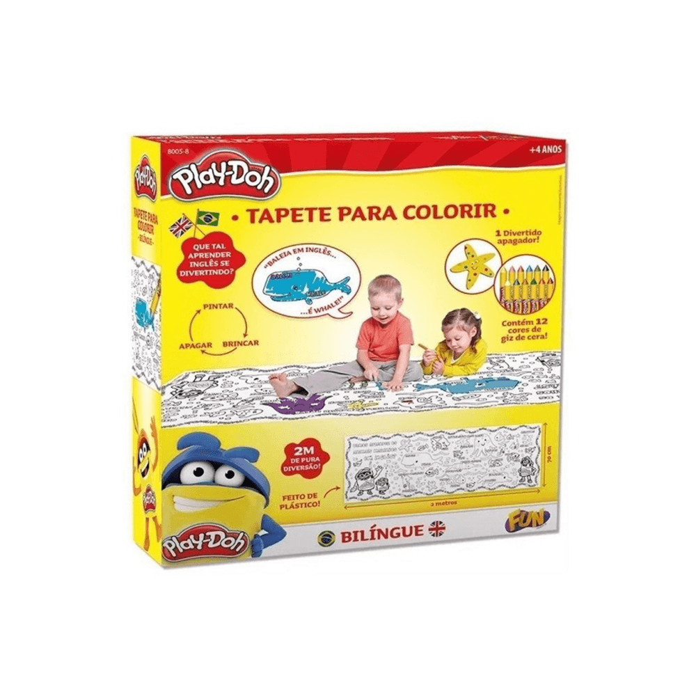 Tapete Bilingue Com Apagador Para Colorir Play-doh Fun