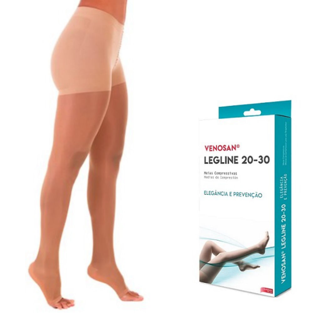 Meia Calça Queen Média Compressão Venosan Legline 20-30 ATQ PE Aberto Olinda Tamanho XXG