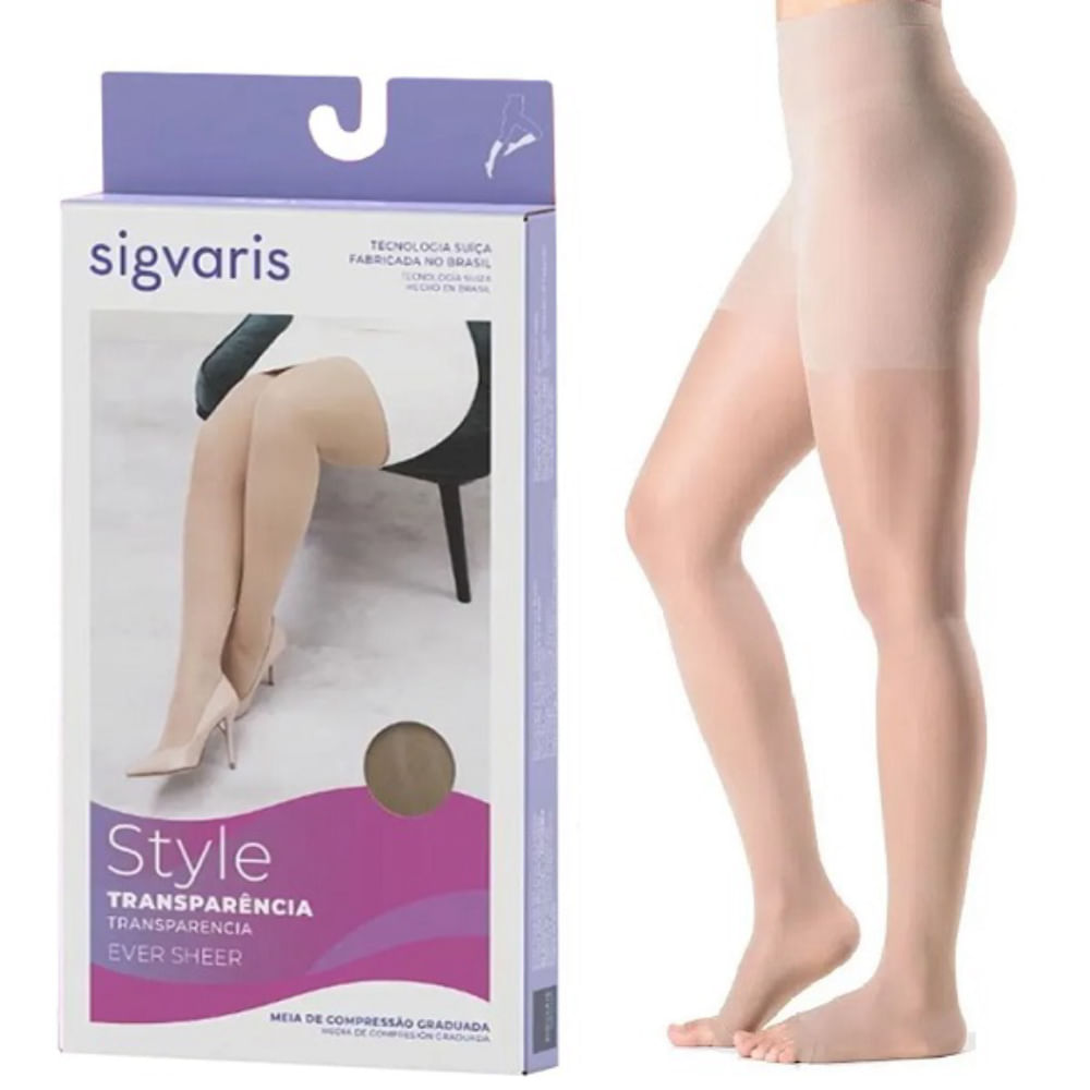Meia Calça EVER Sheer 782 AT 20-30 MMHG Sigvaris Aberta