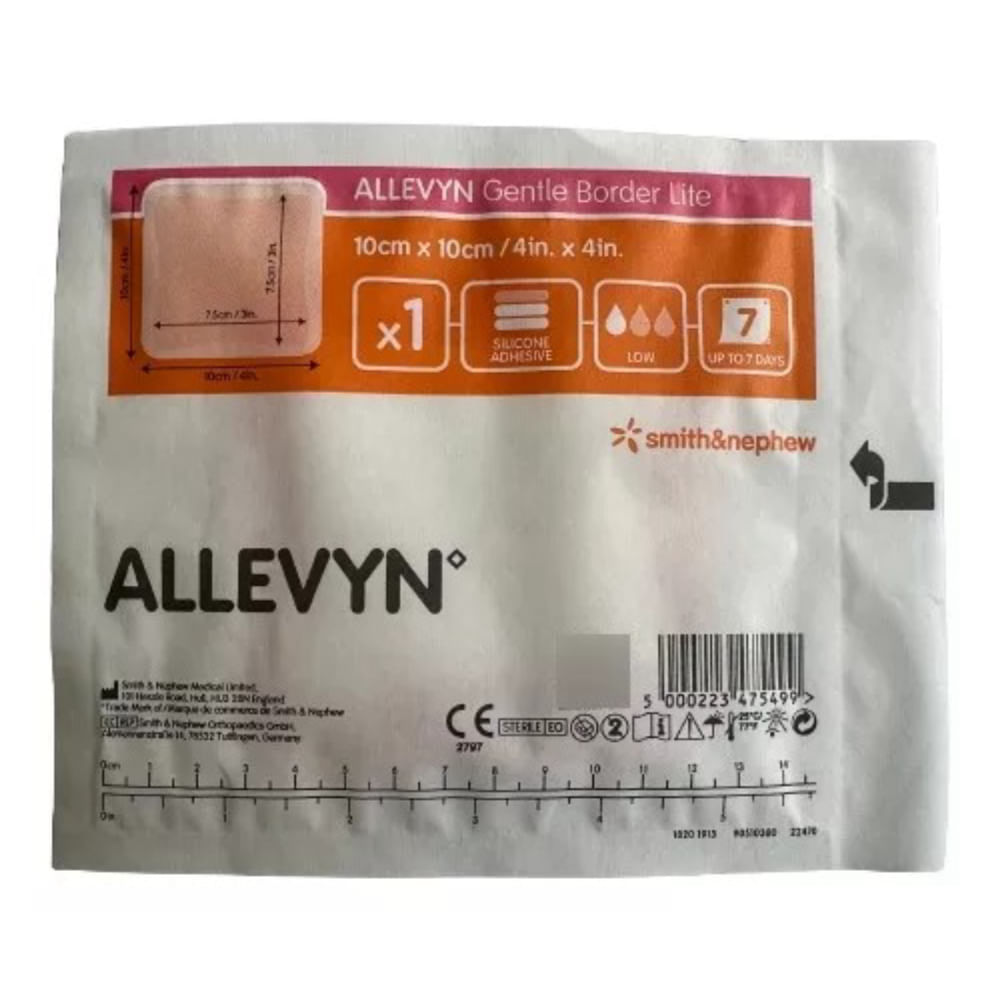 Allevyn Gentle Border Lite 10cm X 10cm - 1 Unidade