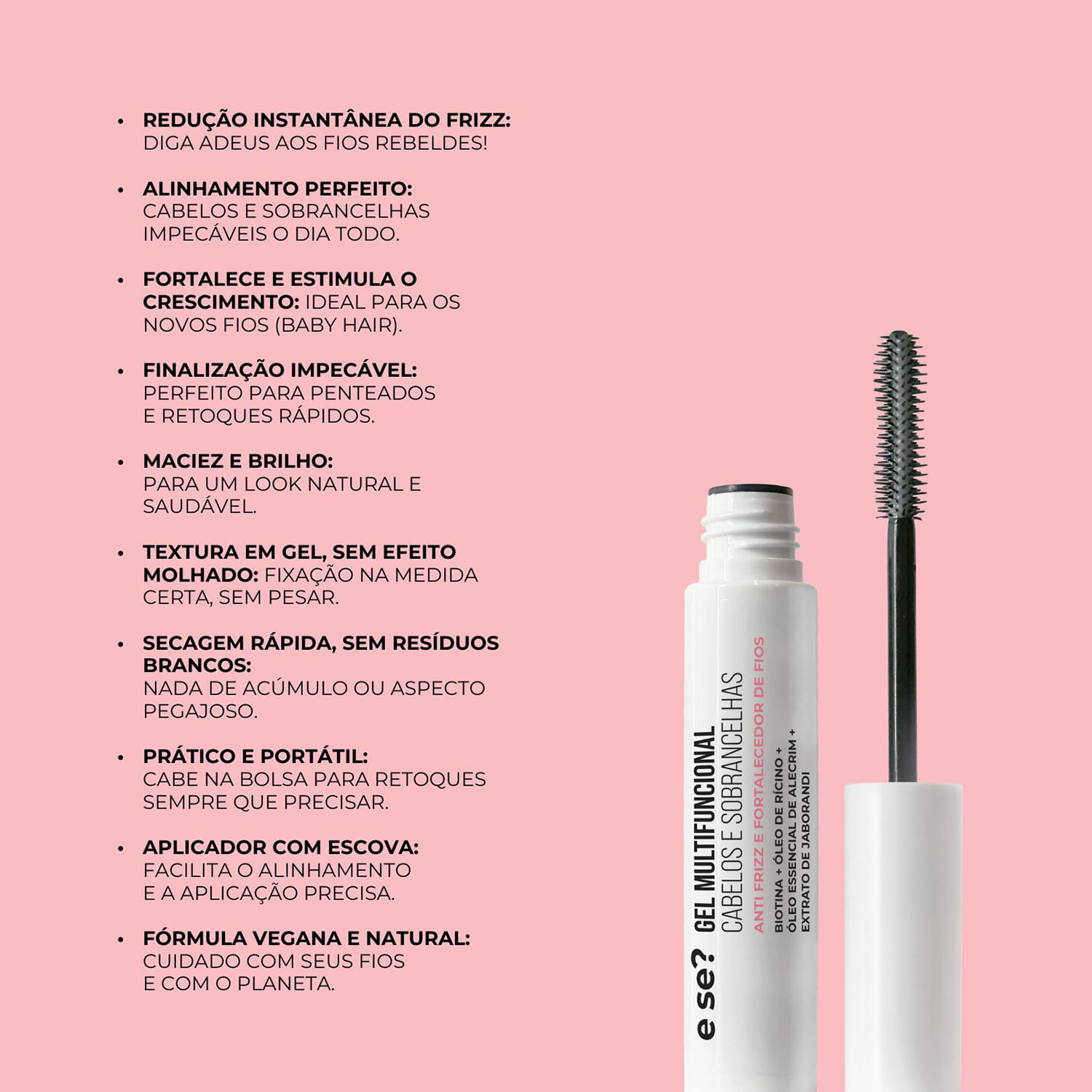 Gel Multifuncional Cabelos e Sobrancelhas Anti Frizz e Fortalecedor de Fios 10g