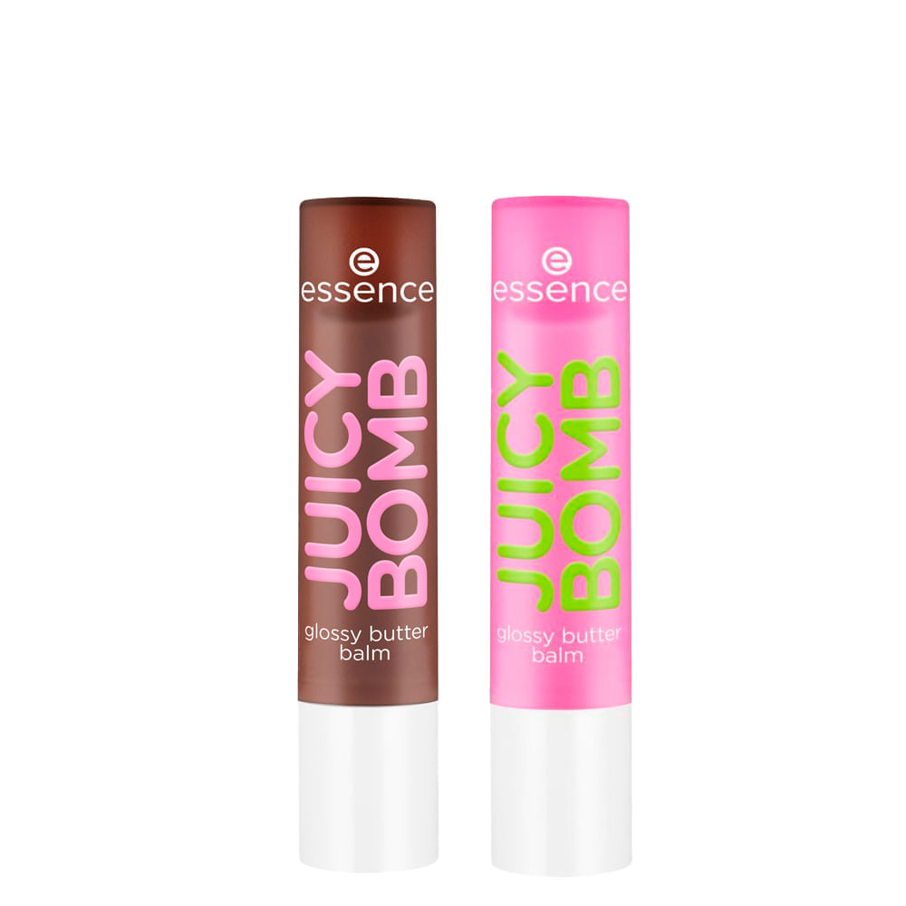 Kit Essence Balm Labial Juicy Bomb Glossy Butter 05 Choco-lot To Handle + 03 Time To Pitaya