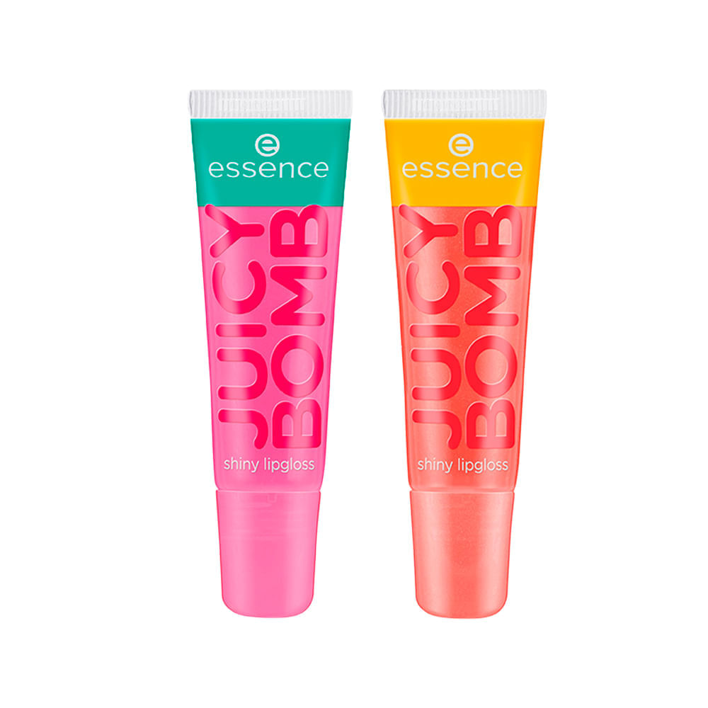 Kit Essence Gloss Labial Líquido Cintilante Juicy Bomb 102 Witty Watermelon 10 ml + Gloss 103 Proud Papaya 10 ml