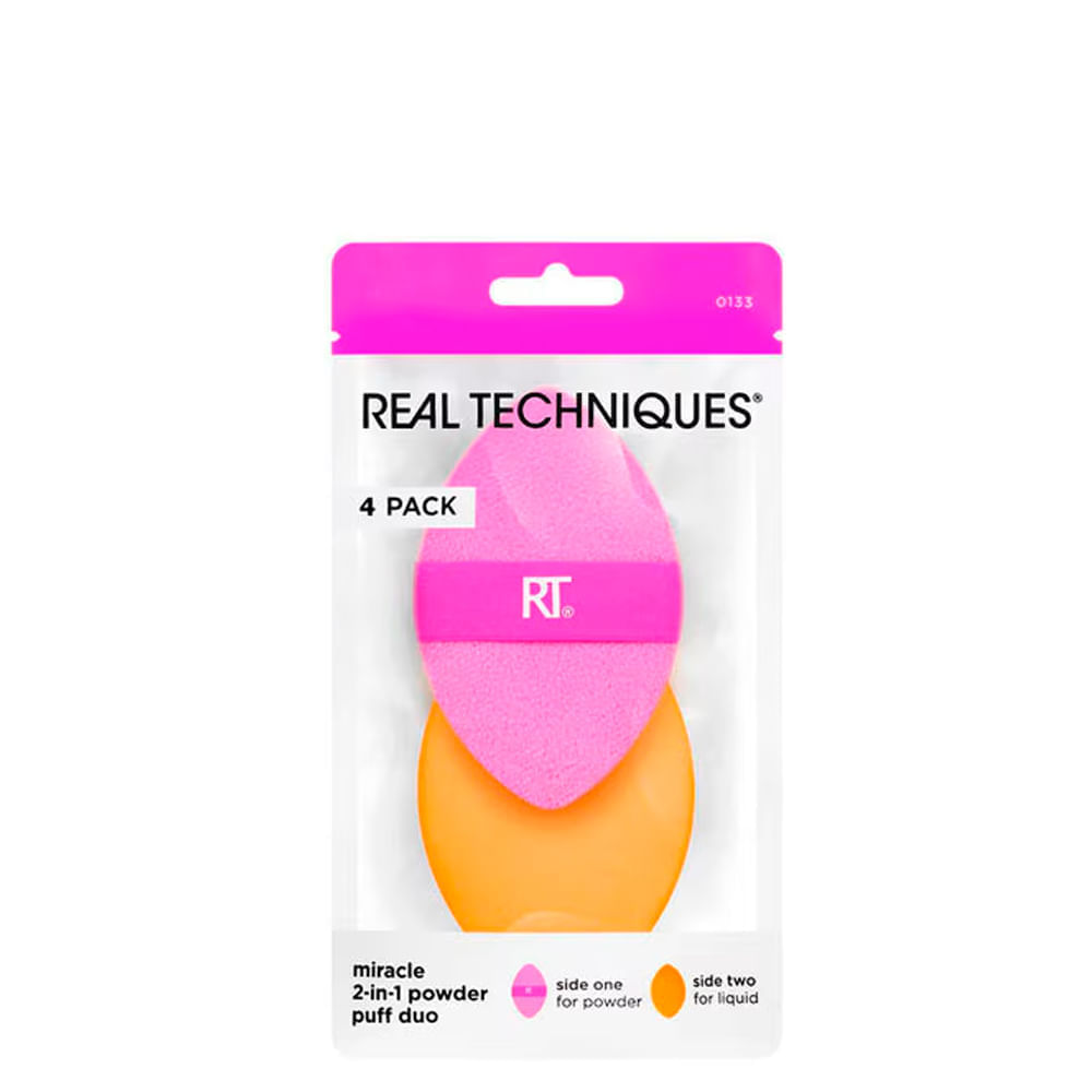 Kit Esponjas Puff 2 em 1 Real Techniques com 4 Unidades