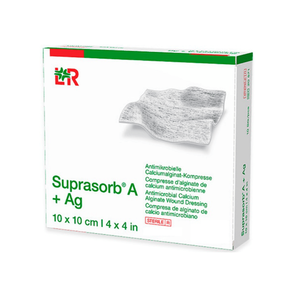 Curativo de Alginato de Calcio com Prata 10 X 10CM 10 Unidades
