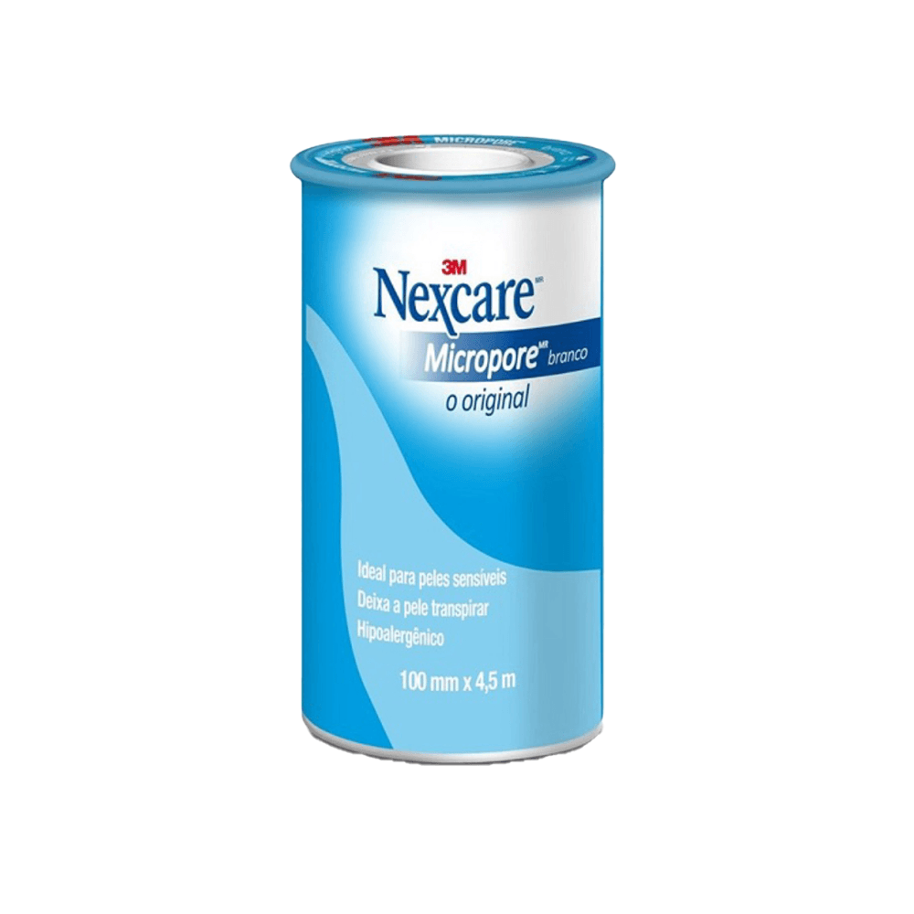 Fita Micropore Nexcare Branco 100mm X 4,5m