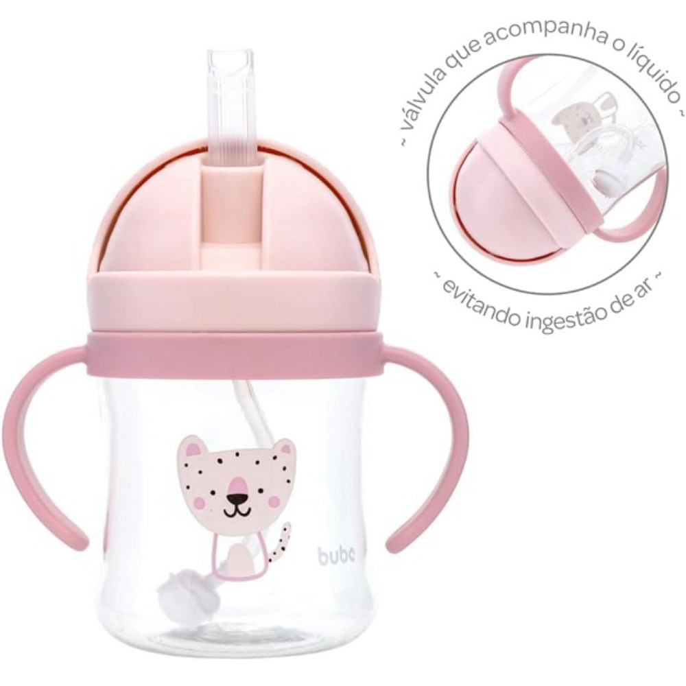 Copo com Válvula Anticólica Buba Rosa 250ml