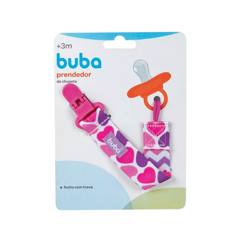 Prendedor De Chupeta Corações Buba