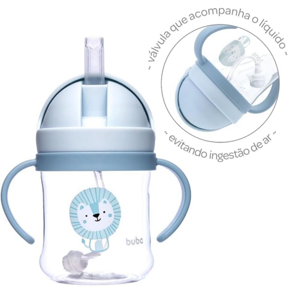 Copo com Válvula Anticólica Buba Azul 250ml