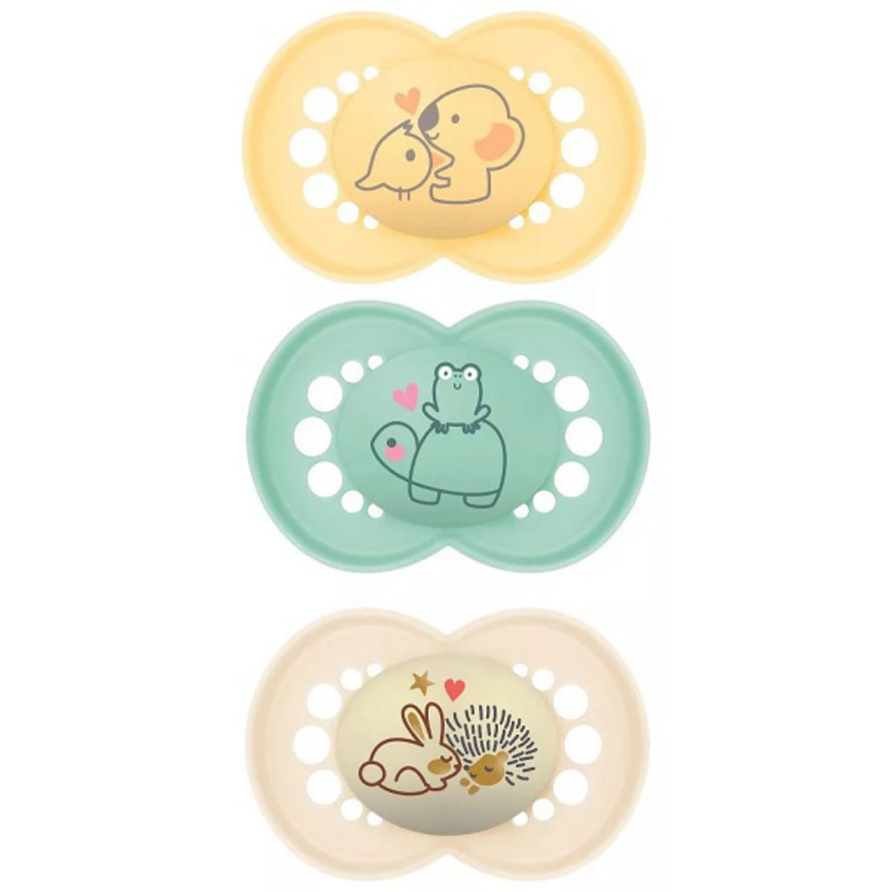 Chupeta Original Day E Night Tam 2 6+ Meses Neutra Mam 3 Unidades