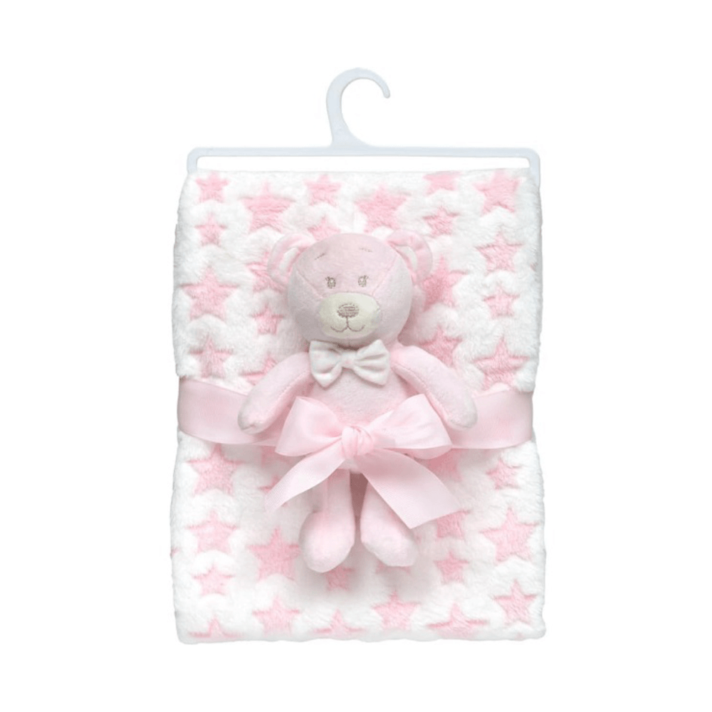 Manta Bebê Com Ursinho Soninho Buba Rosa