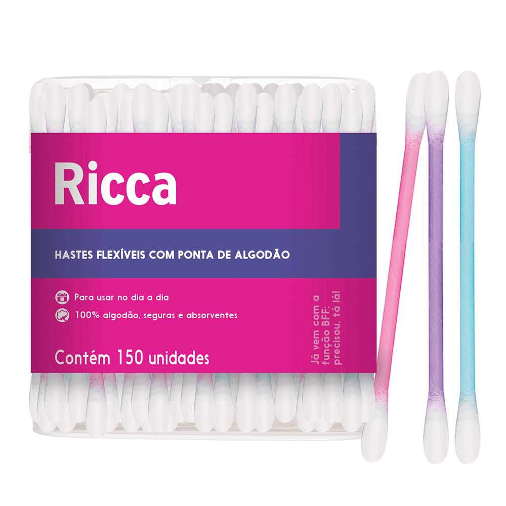 Hastes Flexíveis Ricca Pote 150 Un